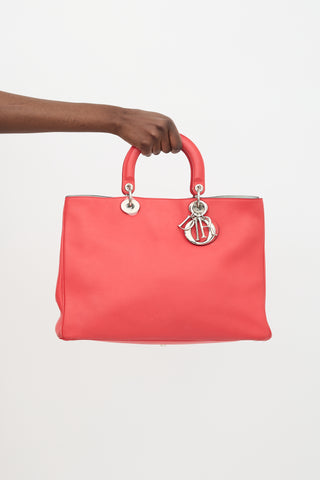 Dior Red Leather Large Diorissimo Tote Bag