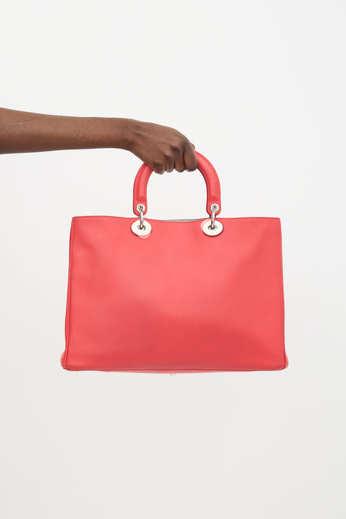 Dior Red Leather Large Diorissimo Tote Bag