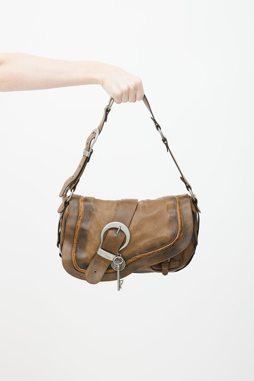 Dior SS 2006 Brown Gaucho Saddle Shoulder Bag