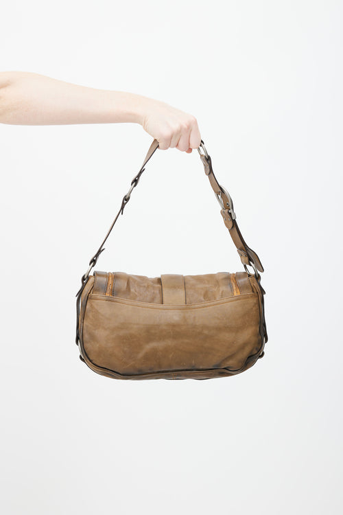 Dior SS 2006 Brown Gaucho Saddle Shoulder Bag