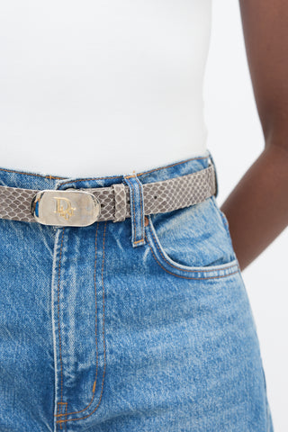 Dior Embossed Oval Buckle Belt