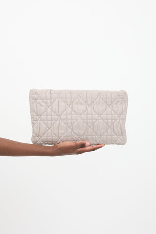 Dior Taupe Quilted Leather Clutch