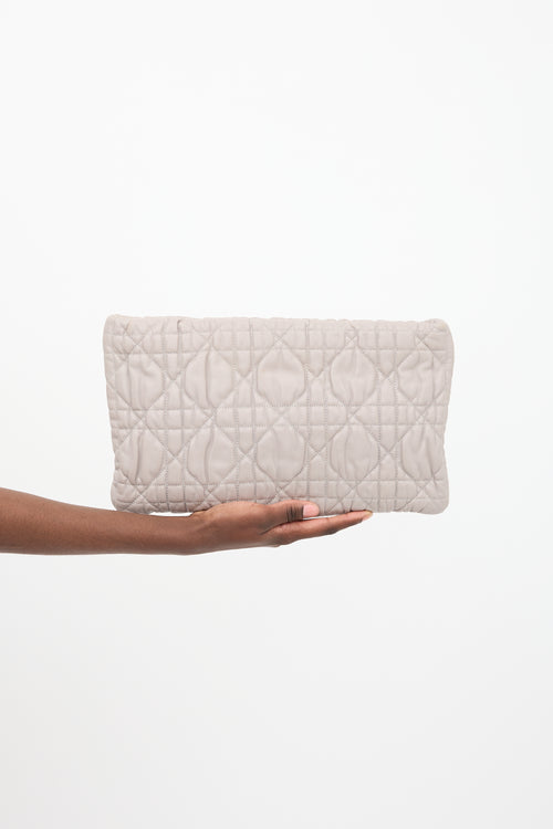 Dior Taupe Quilted Leather Clutch