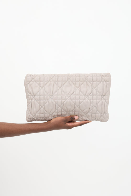 Dior Taupe Quilted Leather Clutch