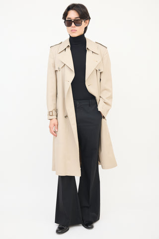 Dior Vintage Beige Cotton Belted Trench Coat