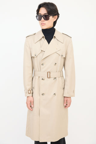 Dior Vintage Beige Cotton Belted Trench Coat