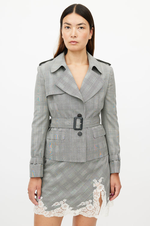 Dior Vintage Grey Glen Check 
Lace Suit