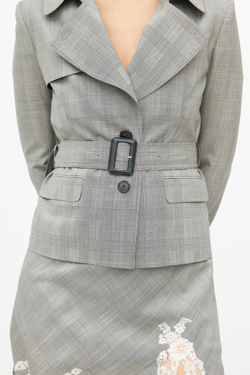 Dior Vintage Grey Glen Check 
Lace Suit