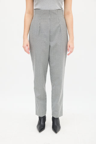 Dior White 
Black Gingham Tapered Trouser