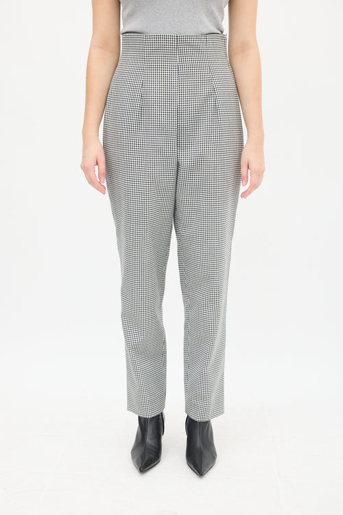 Dior White 
Black Gingham Tapered Trouser