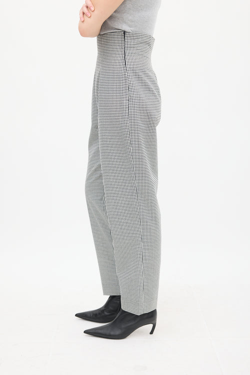 Dior White 
Black Gingham Tapered Trouser