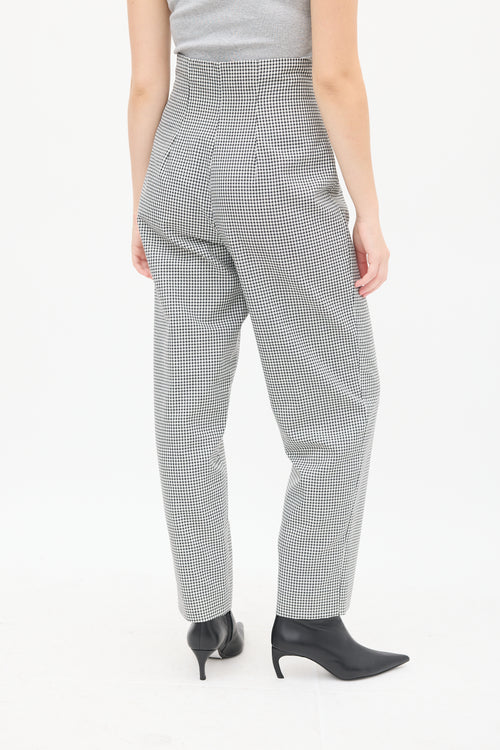 Dior White 
Black Gingham Tapered Trouser