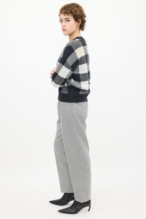 Dior White 
Black Gingham Tapered Trouser