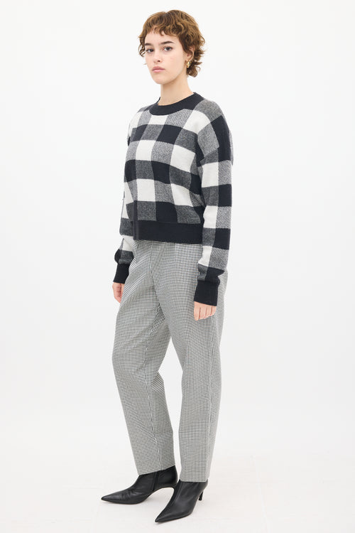 Dior White 
Black Gingham Tapered Trouser