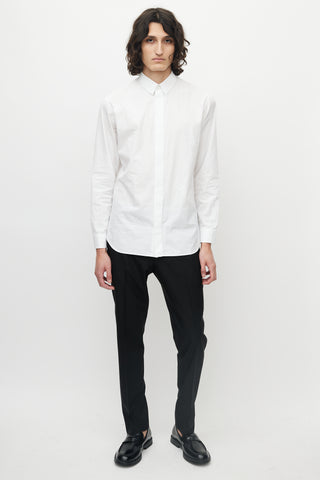 Dior White Cotton CD Button Up Shirt