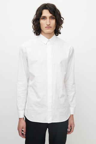 Dior White Cotton CD Button Up Shirt