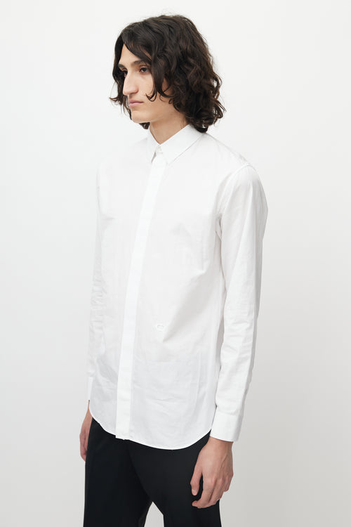 Dior White Cotton CD Button Up Shirt