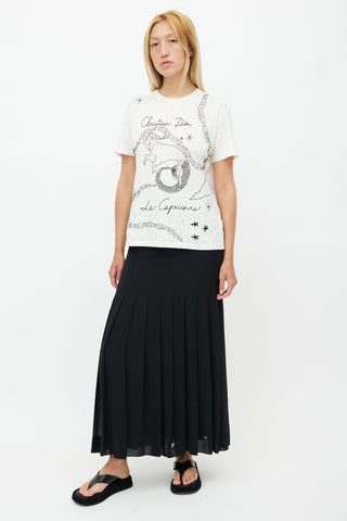 Dior White Embroidered Le Capricorne T-Shirt