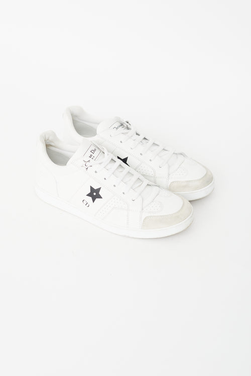 Dior White Leather Star Sneaker