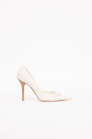 Dior Logo Wooden Heel Pump