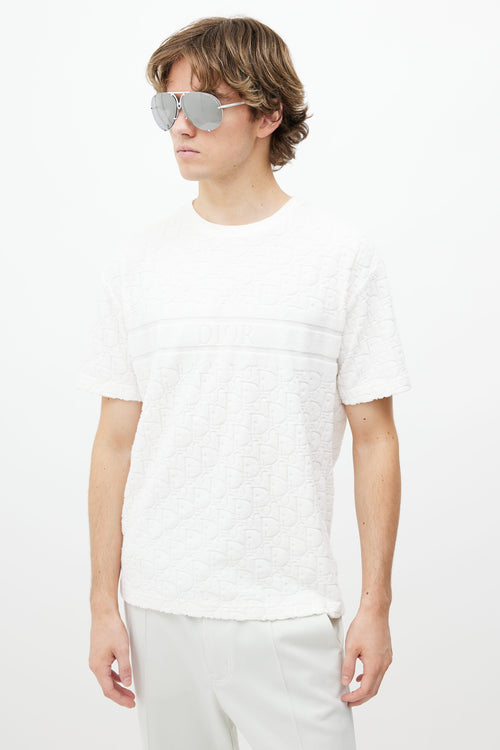 Dior White Monogram Terry T-Shirt