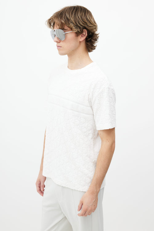 Dior White Monogram Terry T-Shirt