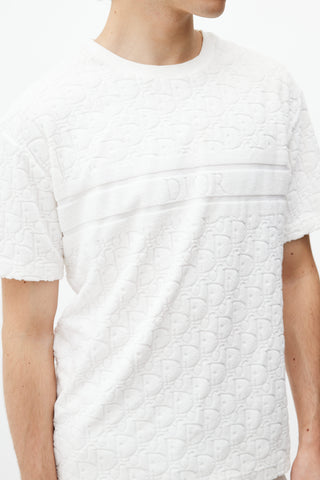 Dior White Monogram Terry T-Shirt