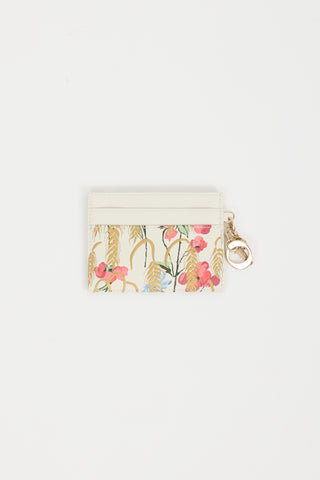 Dior White 
Multi Lady Dior Hibiscus Card Holder