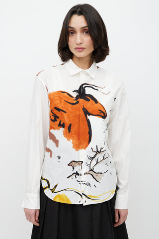 Dior White 
Multicolour Print Shirt