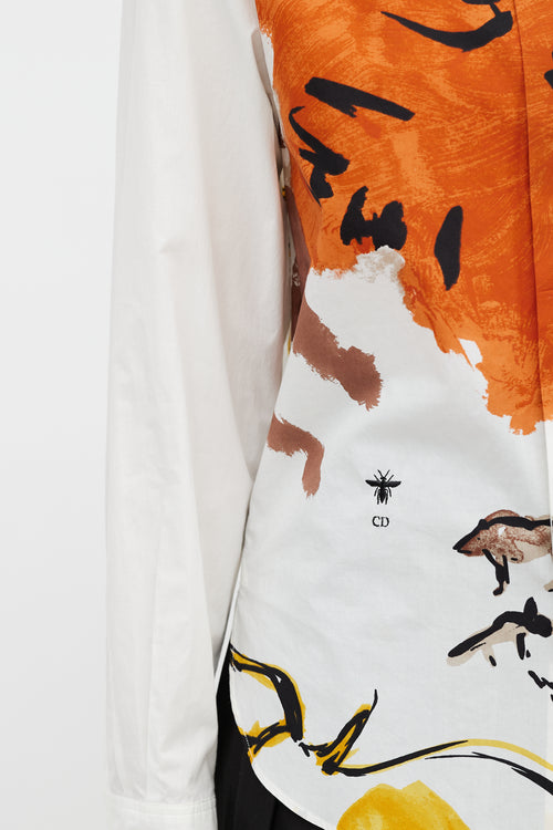 Dior White 
Multicolour Print Shirt