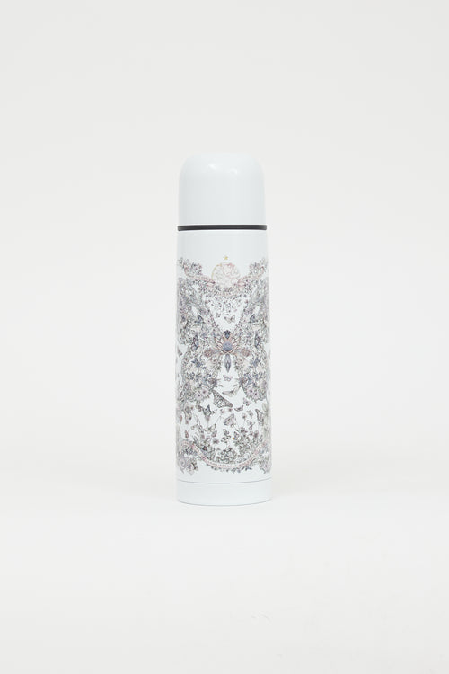 Dior White 
Multicolour Printed Water Bottle