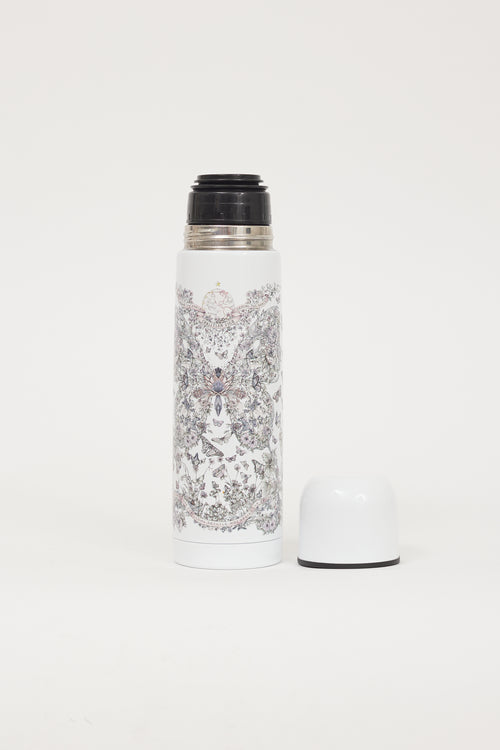 Dior White 
Multicolour Printed Water Bottle