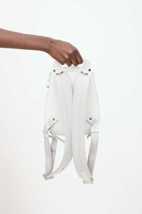 Dior White Oblique Canvas Mini Saddle Backpack