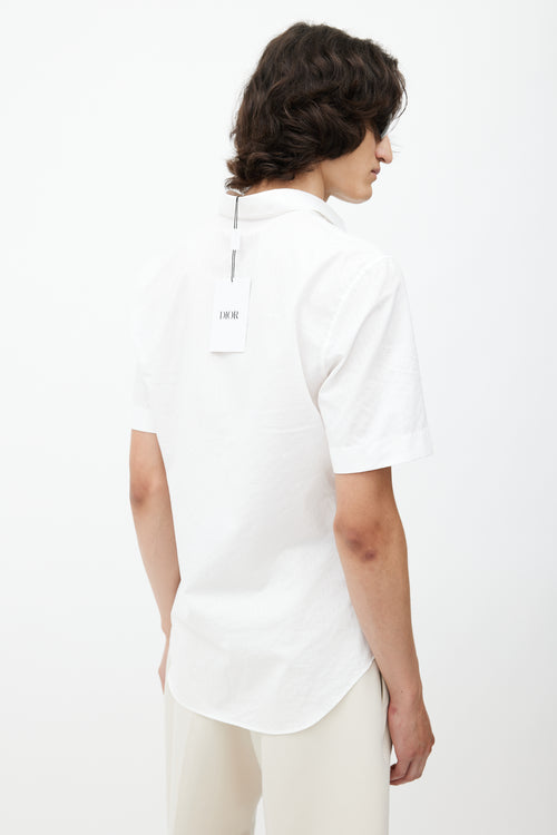 Dior White Short Sleeve Monogram Shirt