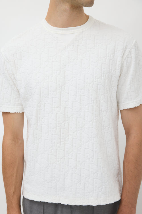 Dior White Terry Oblique T-Shirt