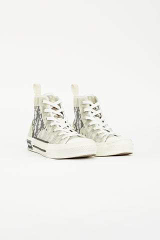 Dior White Mesh Monogram B23 High Top Sneaker