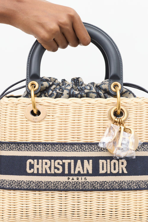 Dior Wicker 
Oblique Jacquard Medium Lady Dior Bag