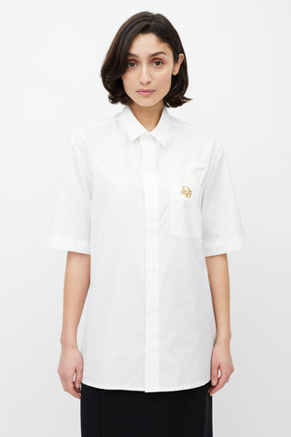 Dior X ERL White 
Gold Embroidered Shirt