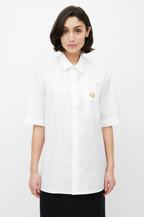 Dior X ERL White 
Gold Embroidered Shirt