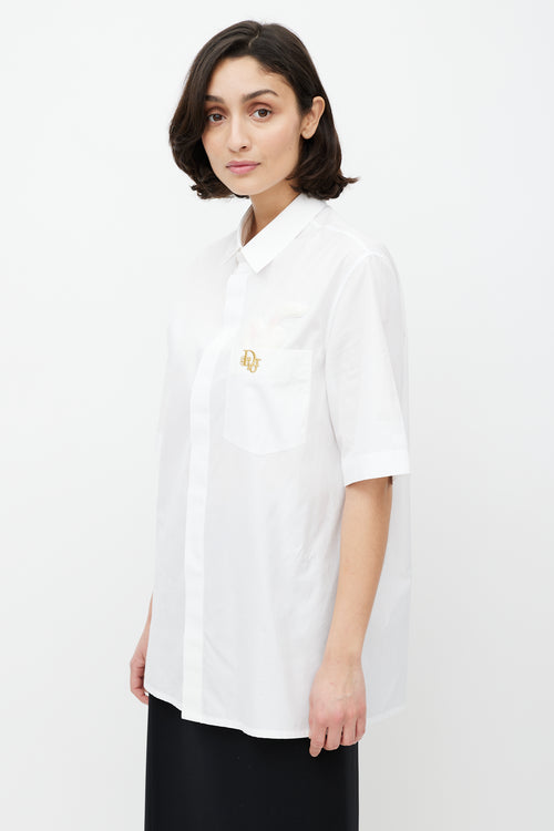 Dior X ERL White 
Gold Embroidered Shirt