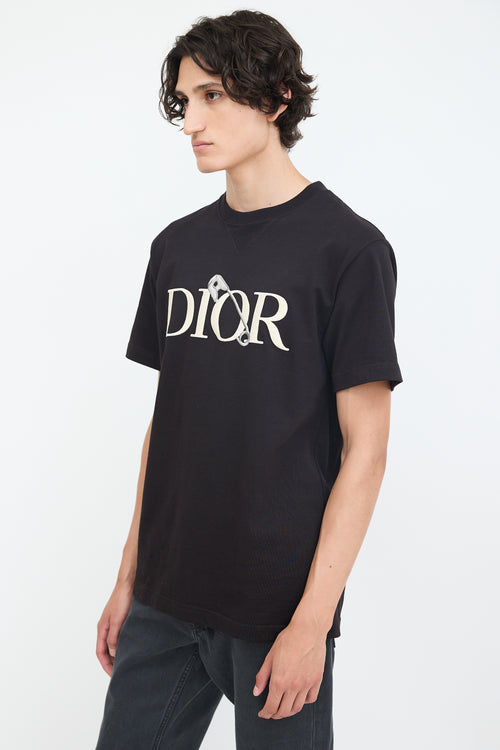 Dior X Judy Blame Black Safety Pin Embroidered T-Shirt