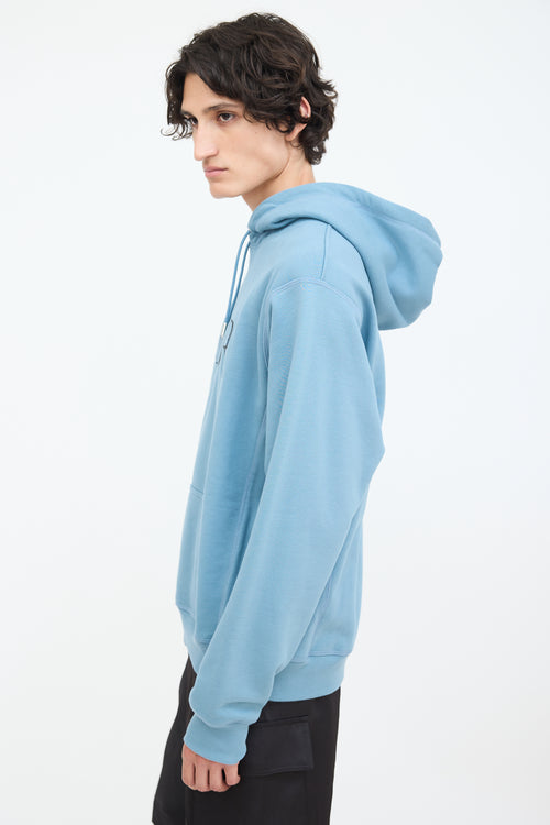 Dior X Peter Doig Blue Embroidered Logo Hoodie