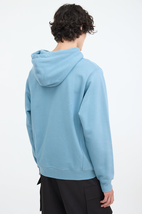 Dior X Peter Doig Blue Embroidered Logo Hoodie