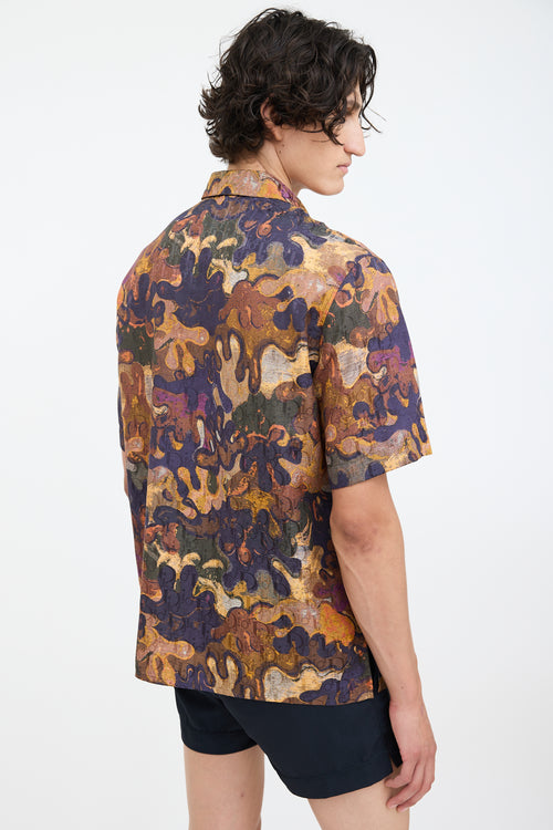 Dior X Peter Doig Brown 
Multicolour Oblique Abstract Shirt