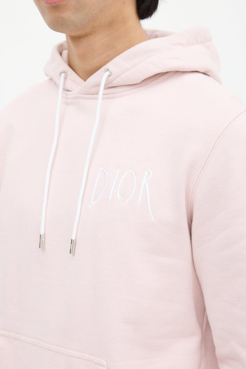 Dior X Raymond Pettibon 2019 Pink 
White Logo Hoodie