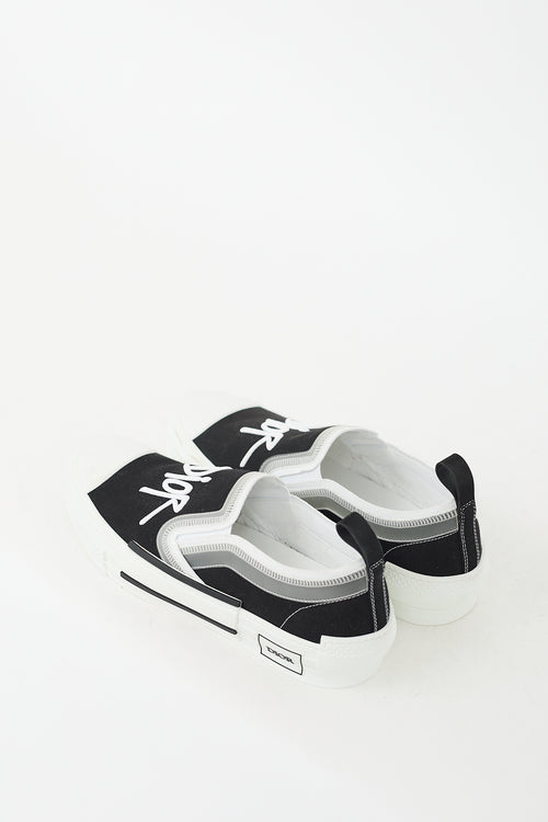 Dior X Shawn Stussy Black 
White B23 Slip On Sneaker