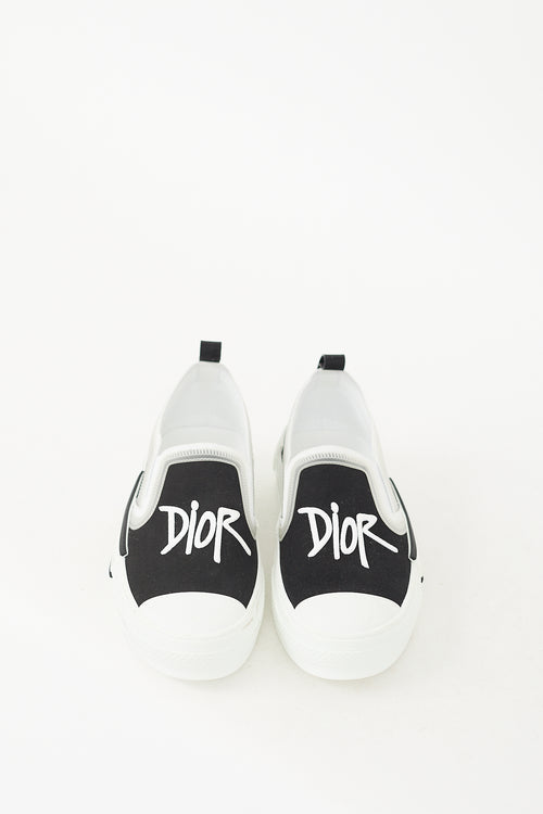 Dior X Shawn Stussy Black 
White B23 Slip On Sneaker