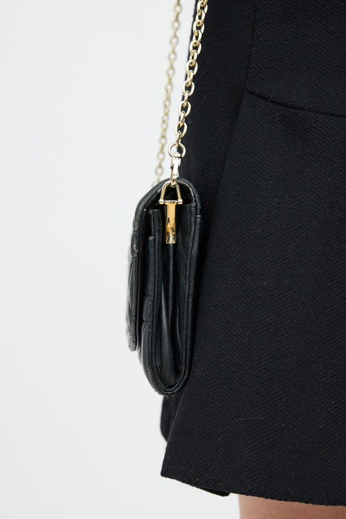 Dior Black Cannage LadyDior Wallet On Chain