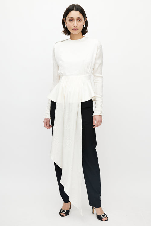 Dodo Bar Or White Silk Jewel Top