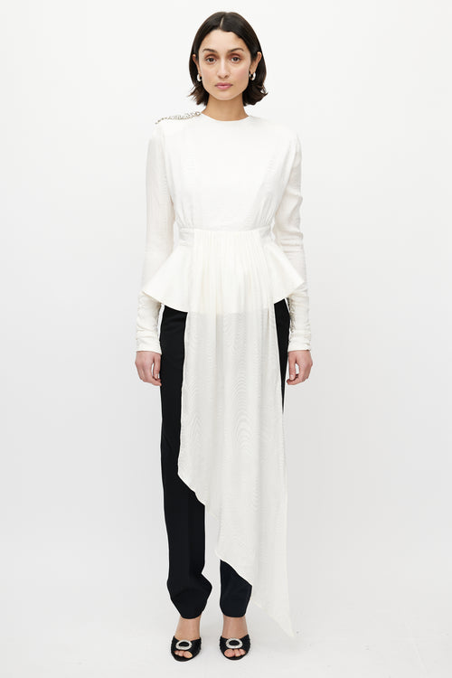 Dodo Bar Or White Silk Jewel Top